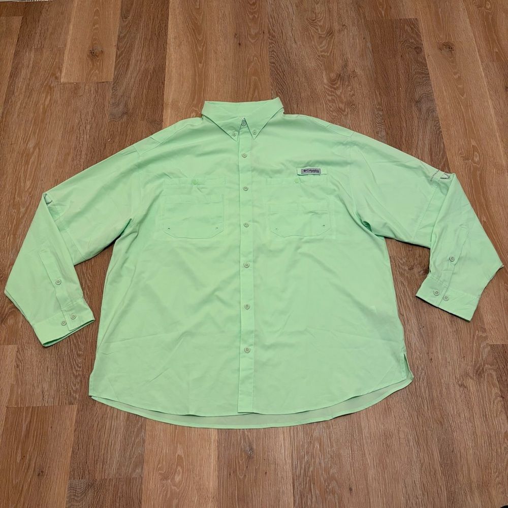 Columbia Men's PFG Tamiami II Long Sleeve Shirt Men’s 2XL Neon Green Fishing